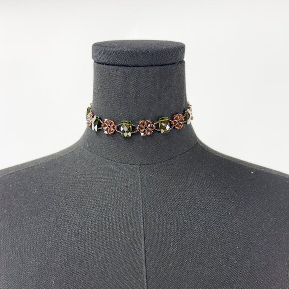 VINTAGE STYLE JEWEL CHOKER NECKLACE - Picture 1 of 6
